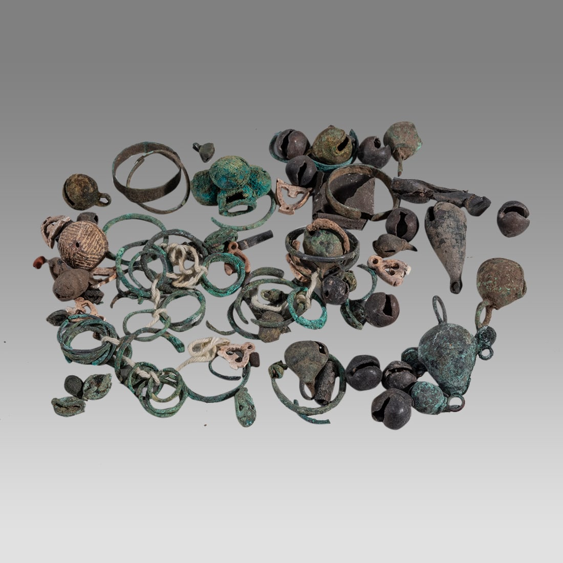 Lot of Mixtec Monkey Pendant and Assorted Copper Rings and Ornaments c.800-1000A.D. (1 of 1)