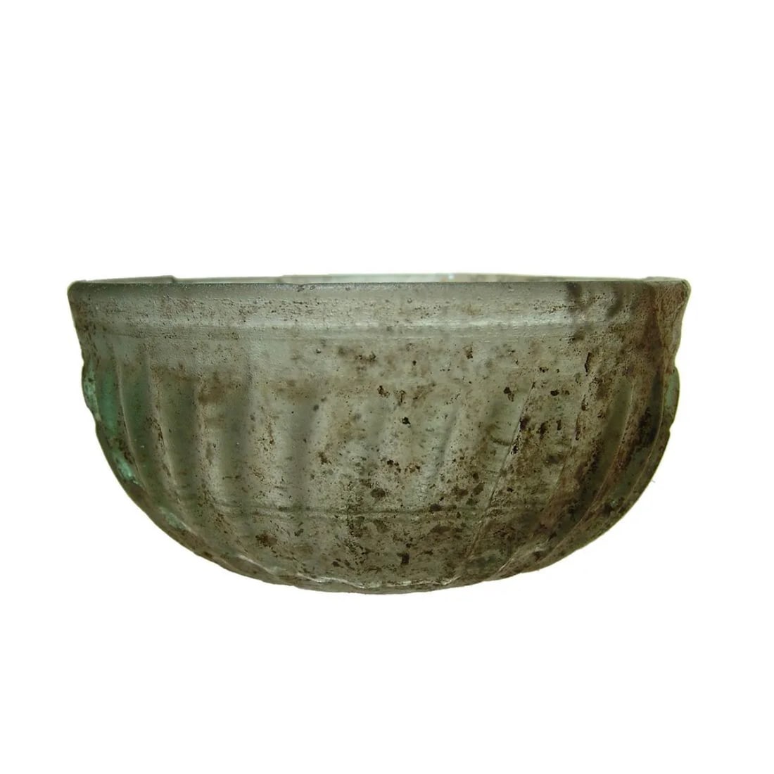 Ancient Roman ribbed Roman glass bowl, 1st Century AD, (1 of 4)