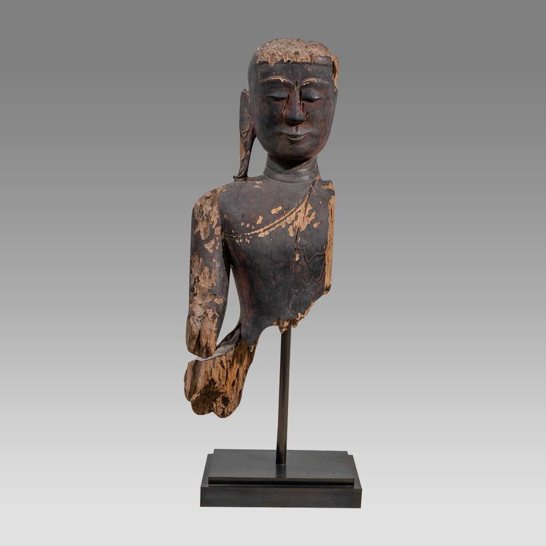 16th-17th Thai, Wood Buddha Statue. (1 of 4)