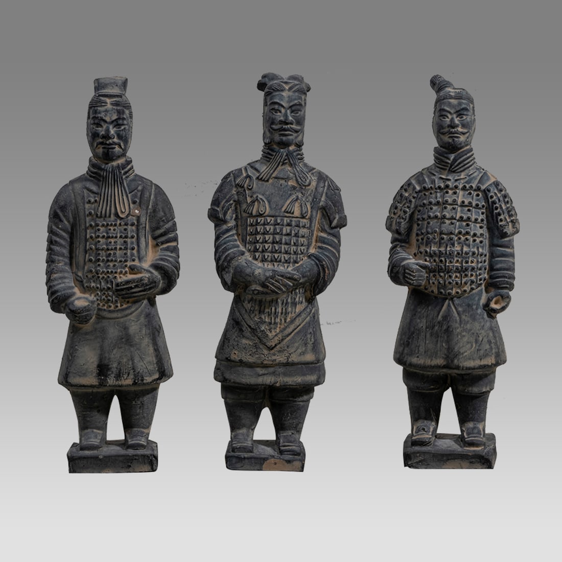 Lot of 3 Vintage Chinese ceramic warriors. (1 of 4)