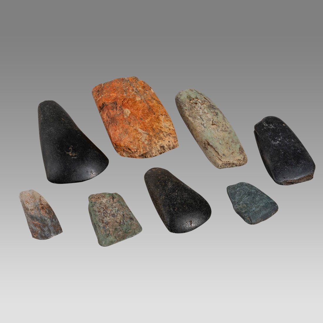 Lot of 8 Ancient NEOLITHIC STONE AXE HEADs Ca. 8000-6000 BC. (1 of 2)
