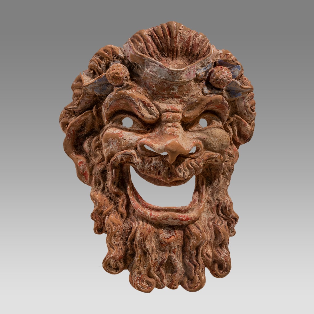 Ancient Greek, Sicily Terracotta Comic Theater Mask. c.5th century BC. (1 of 4)