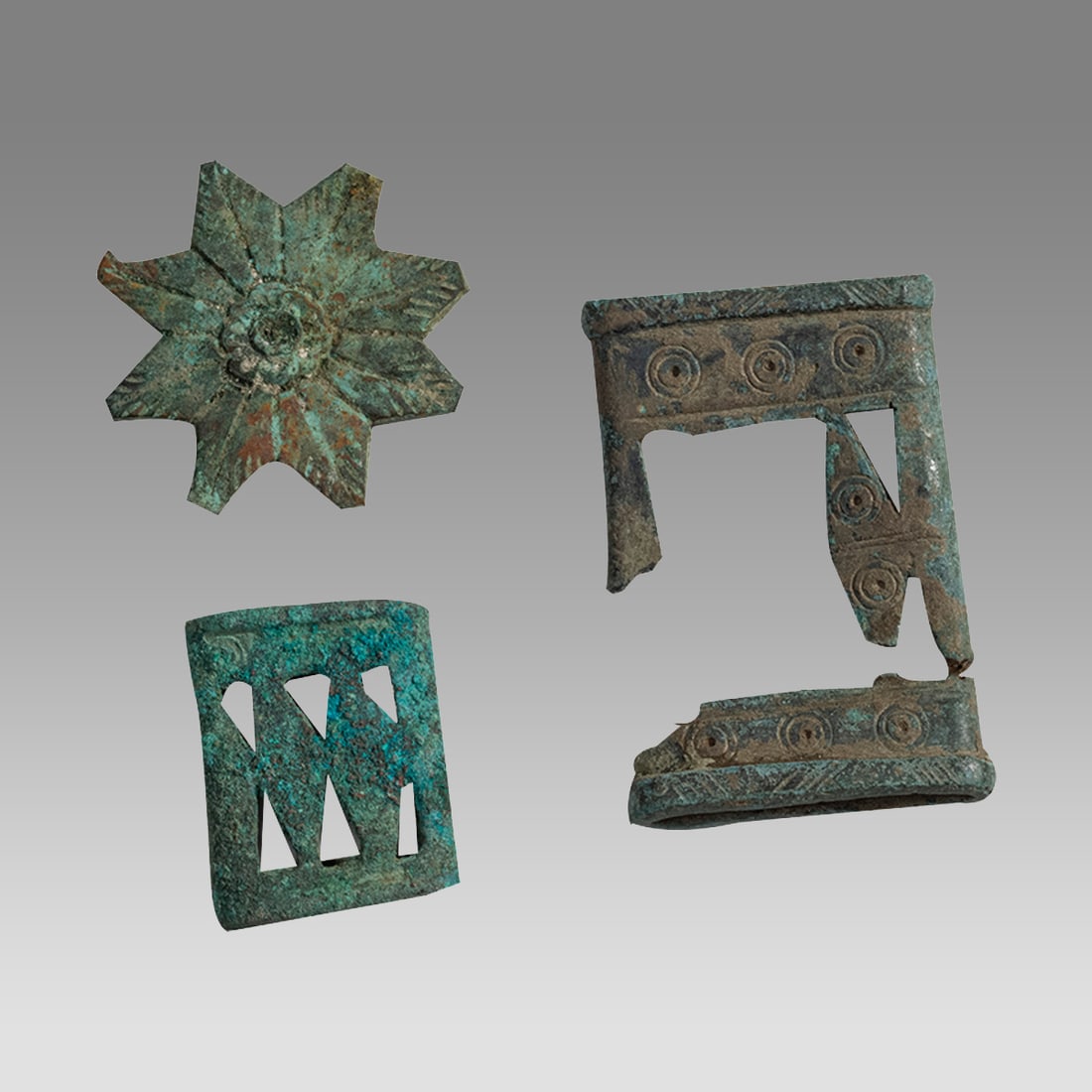 Ancient Greek Geometric Bronze Sword Ornaments c.8th - 7th century B.C. (1 of 2)
