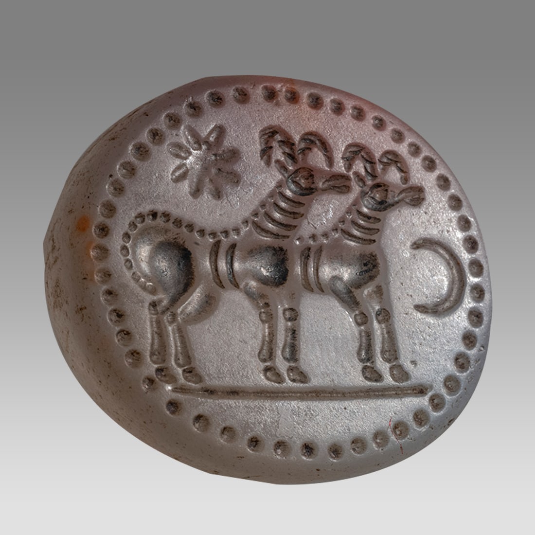 Mesopotamian Sasanian Agate Stone Stamp Seal. (1 of 3)