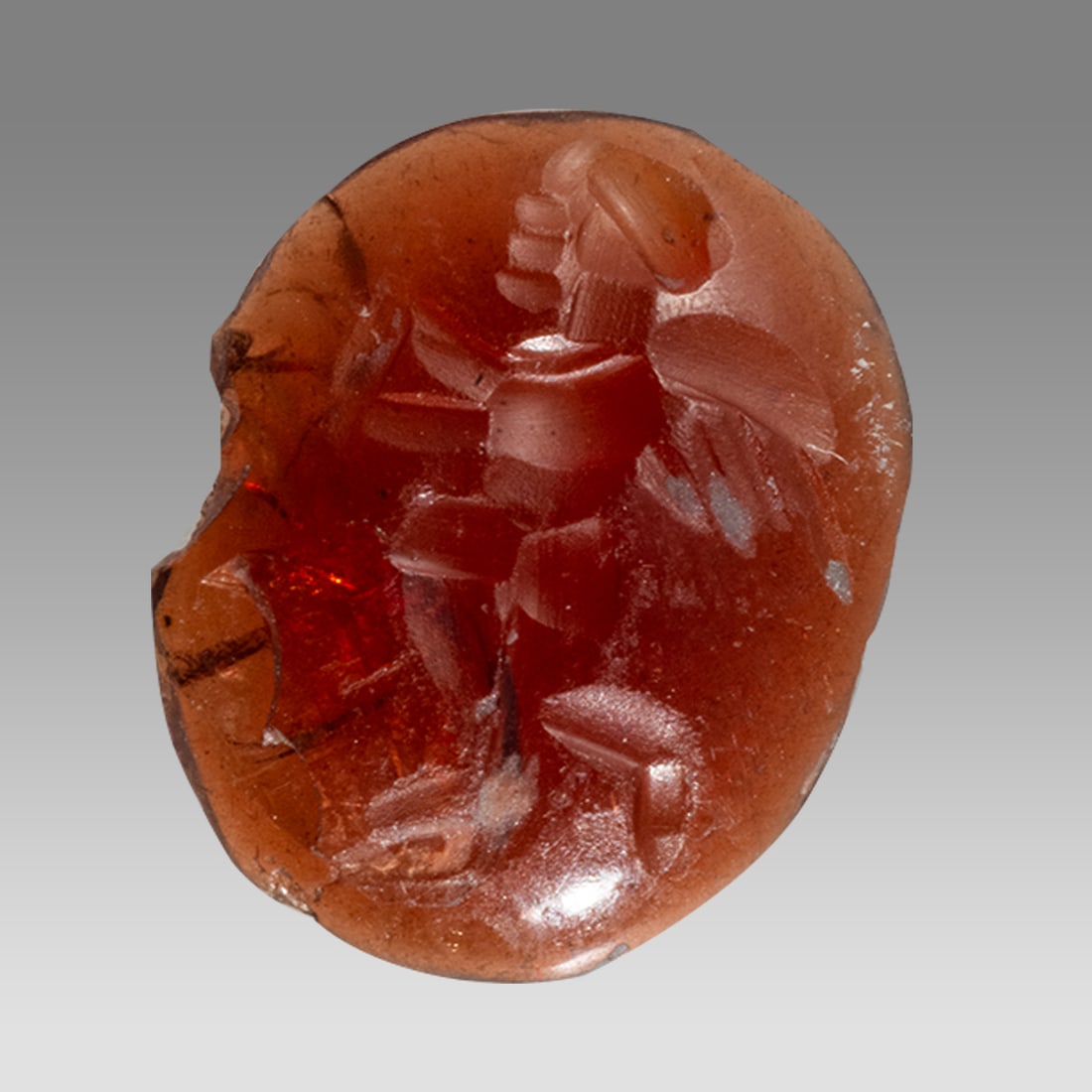 Ancient Roman Carnelian Intaglio With Eros c.2nd century AD. (1 of 2)