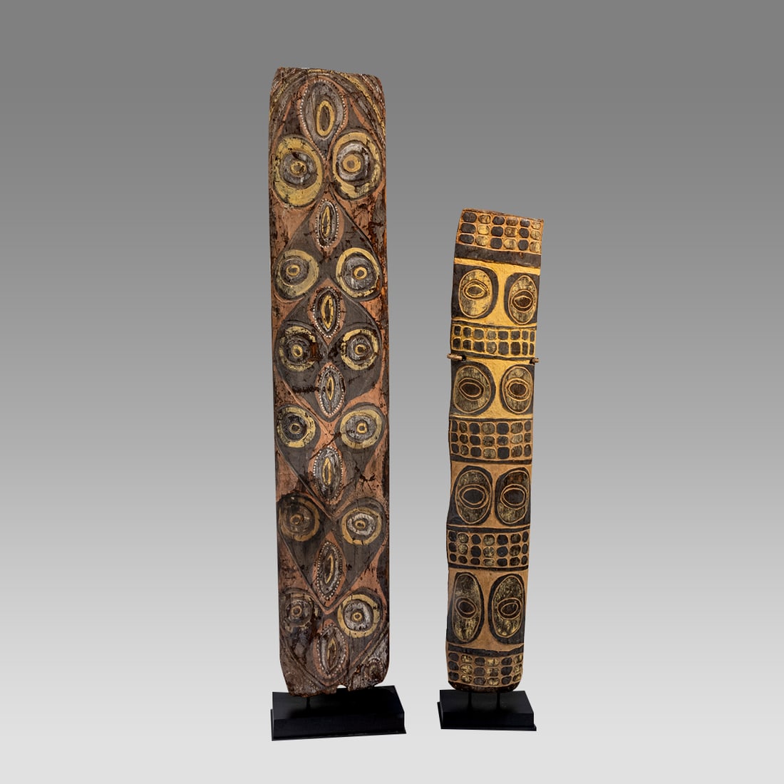 A Pair of New Guinea Large Wood Shields. (1 of 2)