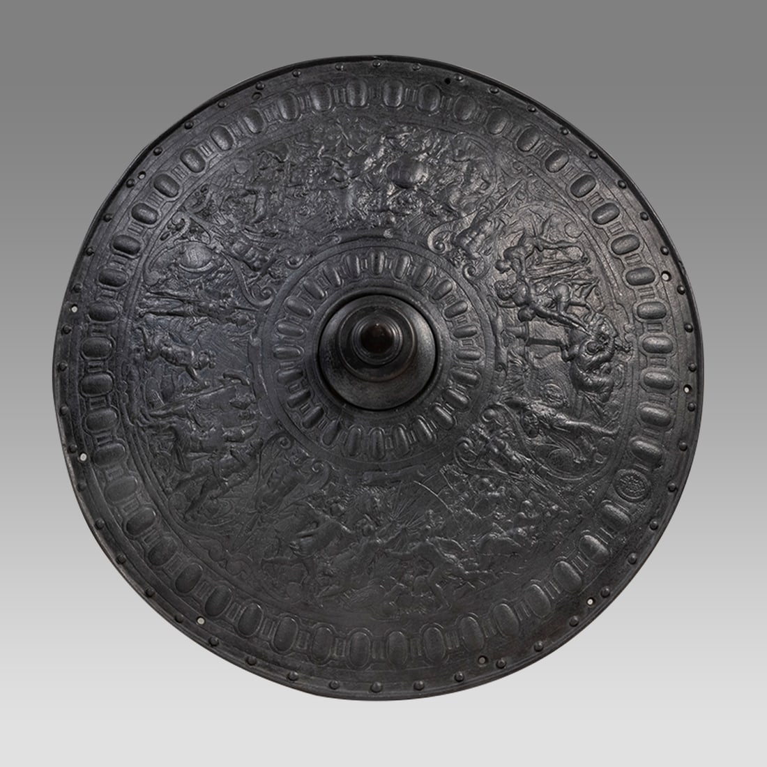 Antique Victorian Iron Parade Shield, after Cellini, Renaissance Style. c.19th century. (1 of 5)