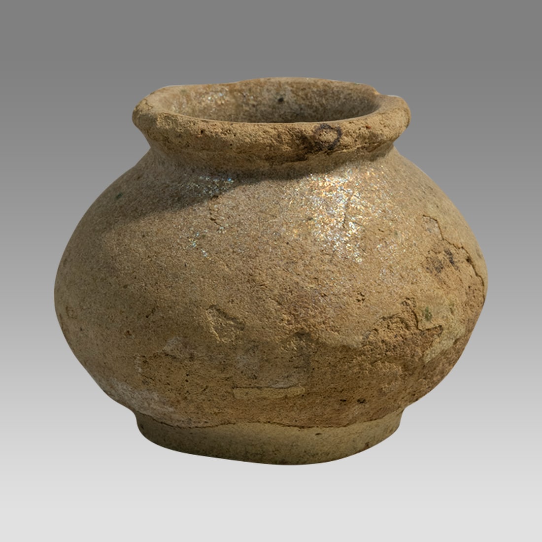 Ancient Islamic Glazed Ceramic Inkwell c.12th century AD.: Ancient Islamic Glazed Ceramic Inkwell c.12th century AD. Size 1 7/8 inch high. Fine glazed ceramic inkwell. Provenance: Ex Private Washington DC Collection acquired prior to 2000