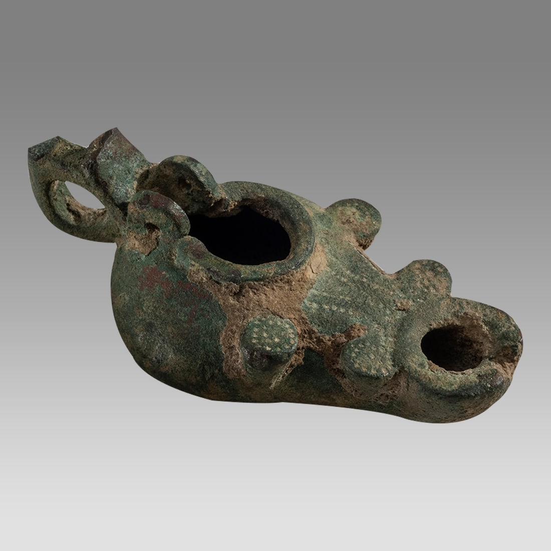 Ancient Holy Land Roman Bronze Oil Lamp c.1st-2nd century AD. (1 of 2)