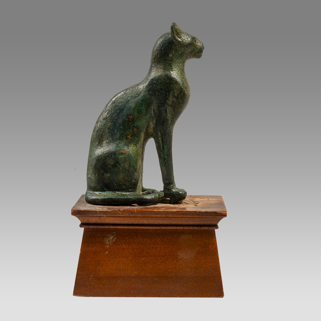 Ancient Egyptian Bronze Figure of a Cat, 21st/26th Dynasty, 1075-525 B.C. (1 of 2)