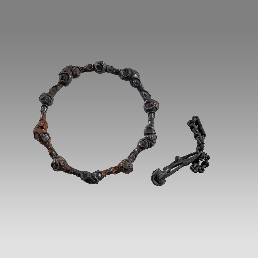 Lot of 2 Ancient Celtic Iron Fibula/Bracelet c.2nd century BC. (1 of 1)