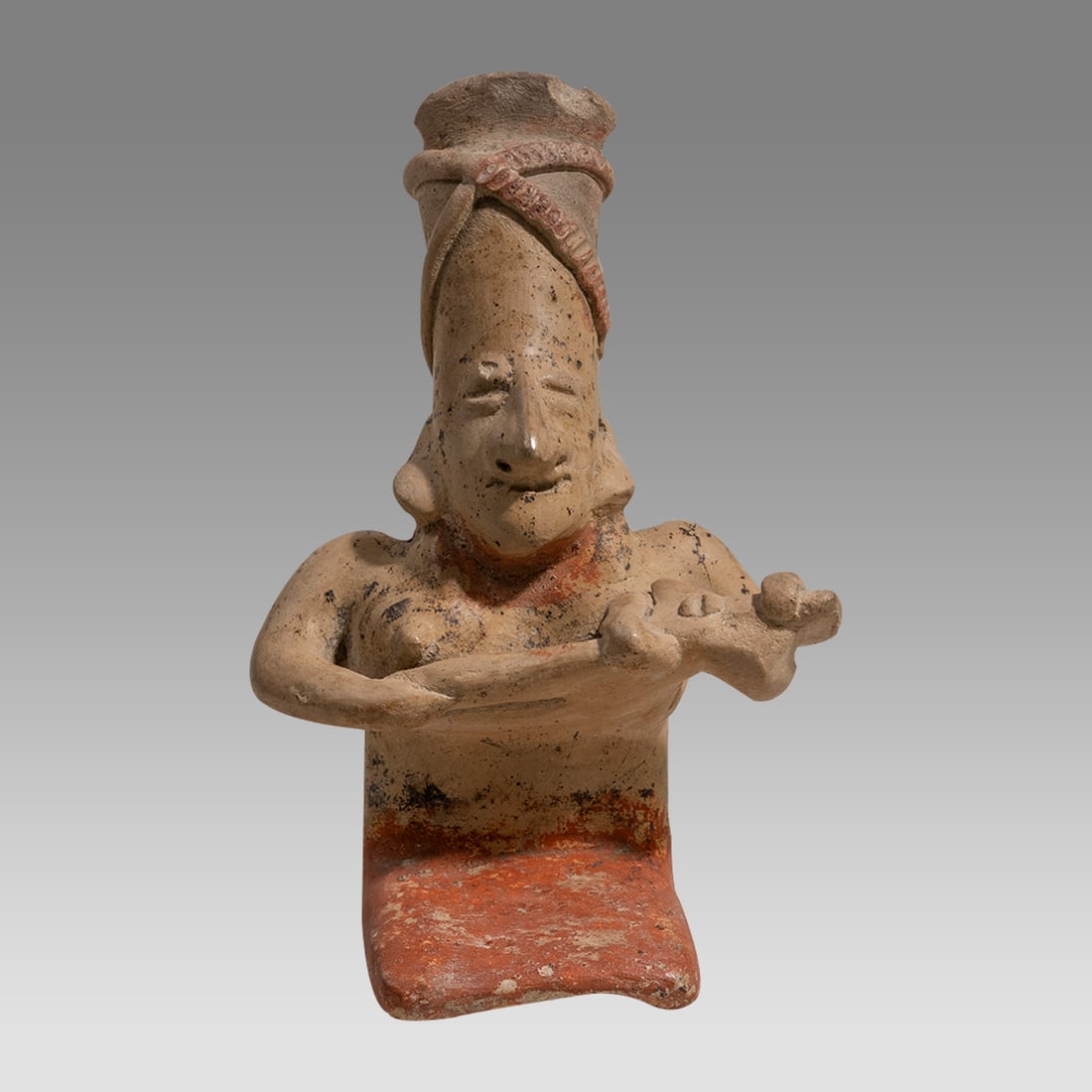 Ancient Pre Columbian Jalisco Seated Female Figure With Child c. 1st cent B.C. - 2nd cent A.D. (1 of 3)