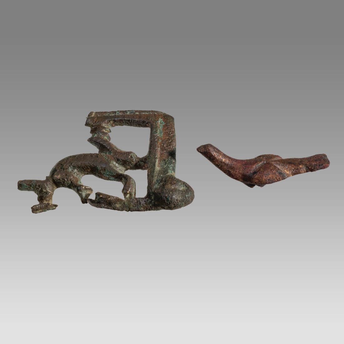 Lot of 2 Ancient Roman Bronze, Bird, Animal Ornaments c.2nd century AD. (1 of 2)