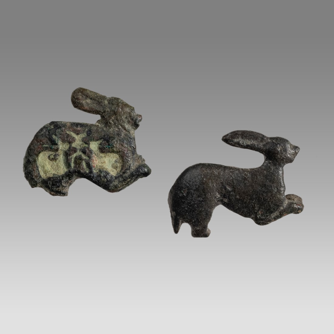 Lot of 2 Ancient Roman Bronze Rabbit, Brooches c.1st-2nd century AD. (1 of 2)