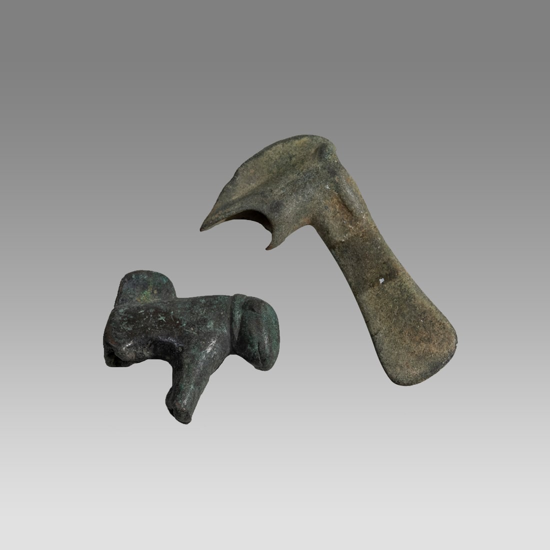 Ancient Luristan Bronze Axe Head, Animal c.1000 BC. (2) (1 of 2)