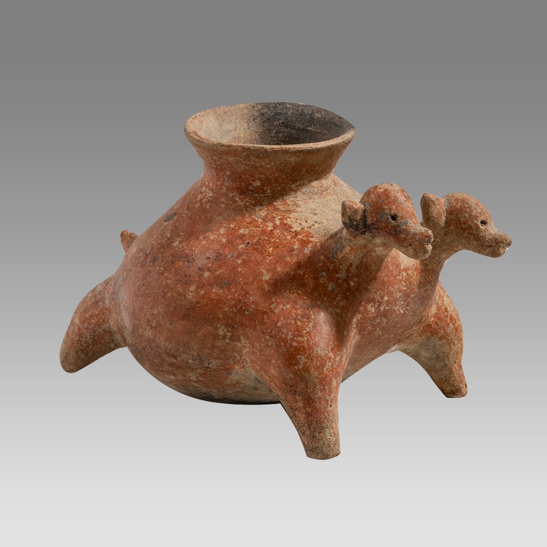 Ancient Pre Columbian Colima Janus Headed Puppy Dog c.500 BC-500 AD. (1 of 3)