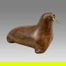 Native American, inuit Eskimo carved Stone Walrus Animal, signed.