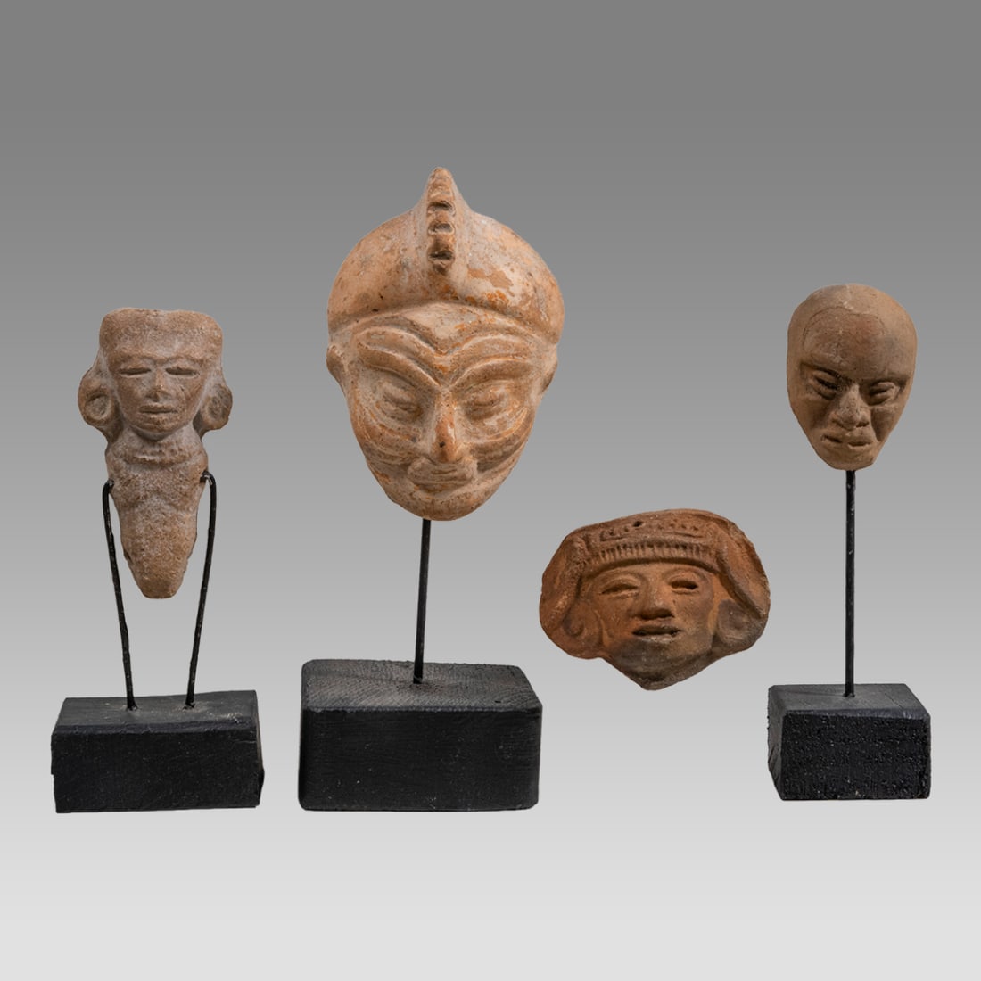 Ancient Pre Columbian Mayan Heads c.300-900 AD.(4) (1 of 3)