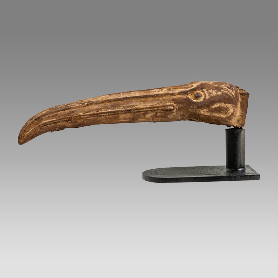 ANCIENT EGYPTIAN Wood Head Of Ibes LATE PERIOD CIRCA 664-332 B.C. (1 of 2)