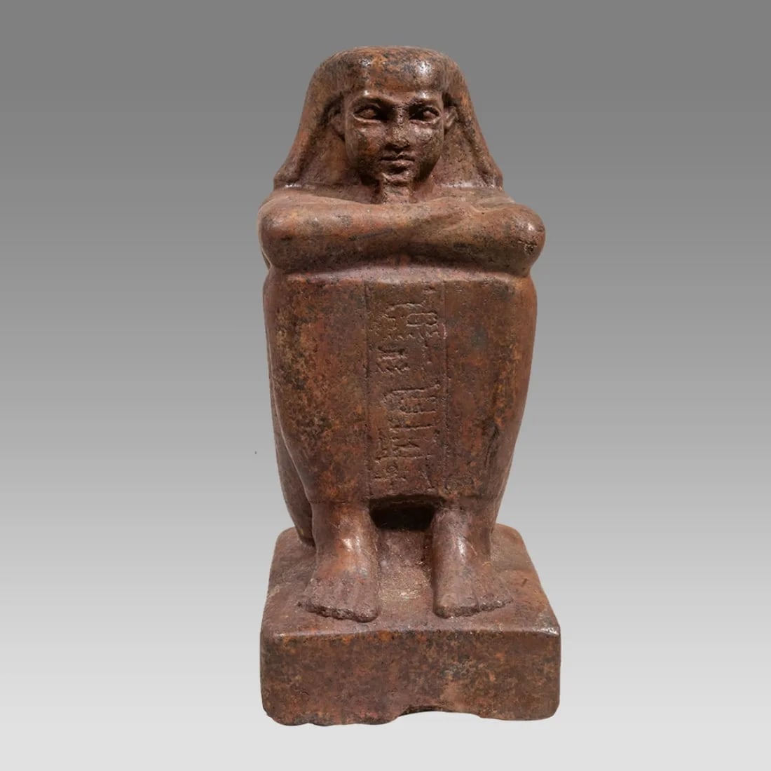 Egyptian Style Stone Block Statue. After the Antique. (1 of 3)