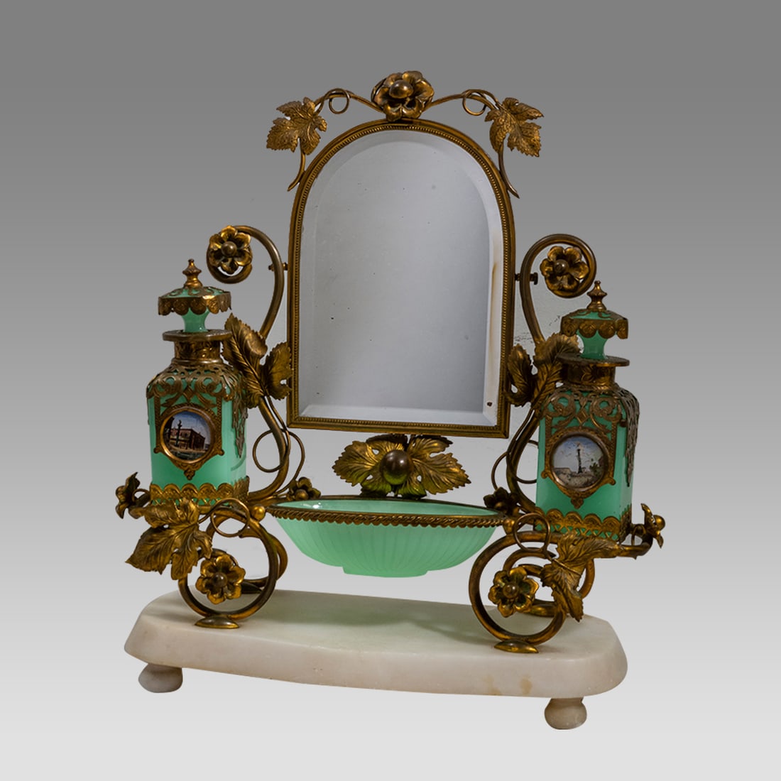 Antique French Opaline Perfume Vanity Set. (1 of 6)
