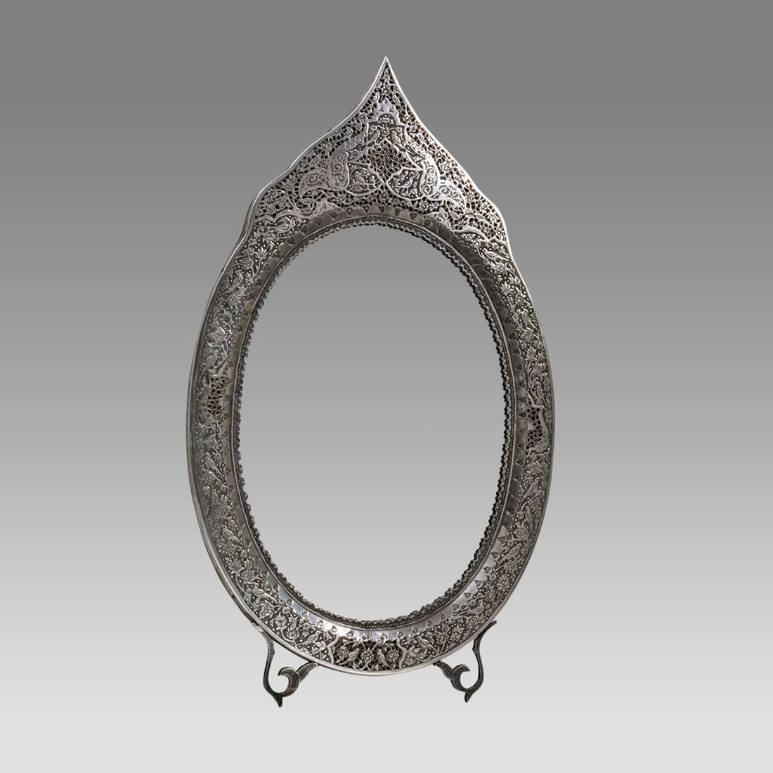 Fine Persian Silver Mirror. (1 of 2)