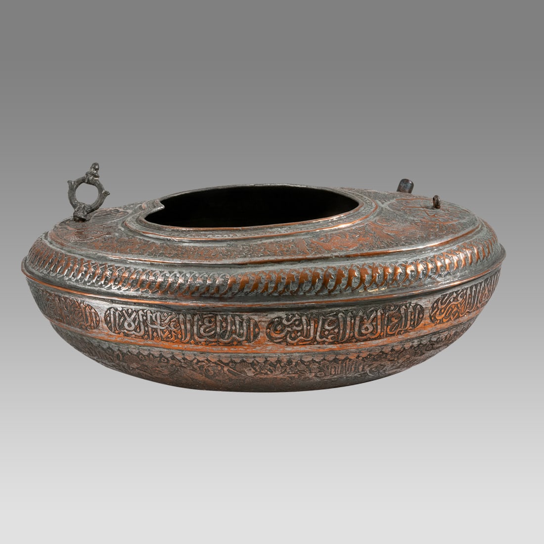 Fine Persian Copper Large Kashkul Basket. (1 of 4)