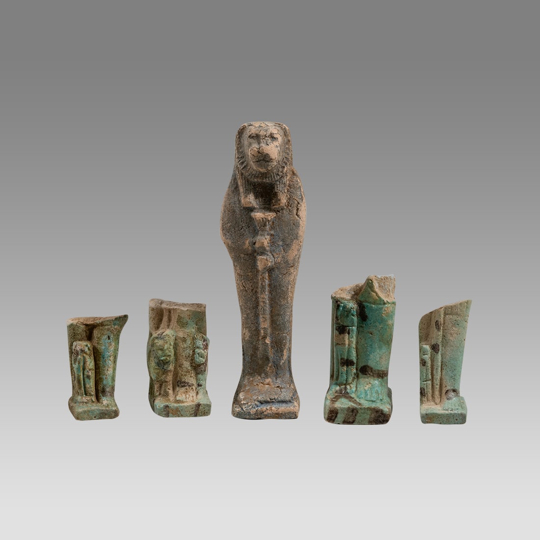 Lot of 4 Ancient Egyptian Faience Figure Fargments c.635-30 BC. (1 of 3)