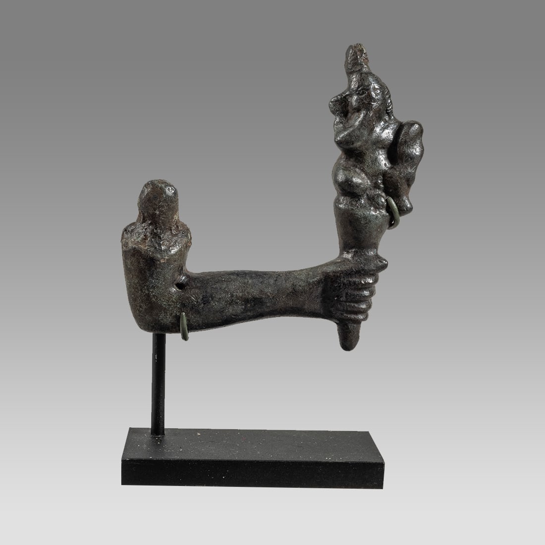 Ancient Roman Egypt Bronze Arm With Harpocrates c.1st century AD. (1 of 2)