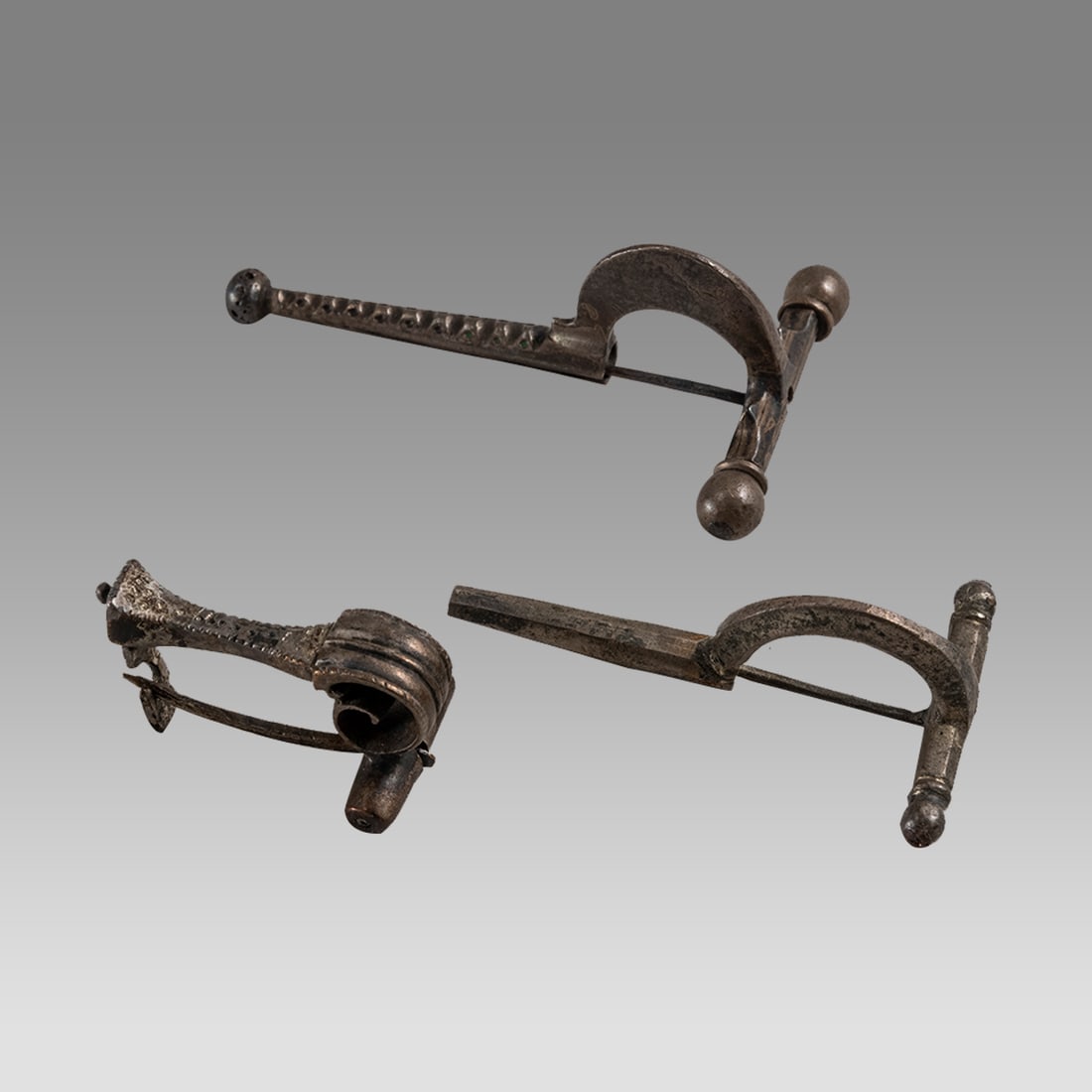 Lot of 3 Ancient Roman Silver Fibulas c.2nd century AD. (1 of 2)