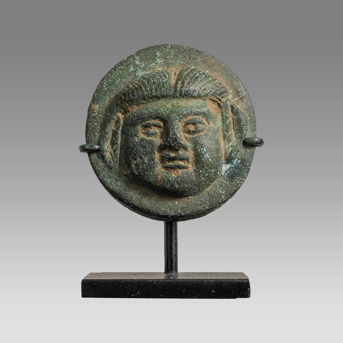 Ancient Roman Bronze Head Applique c.2nd century AD. (1 of 2)