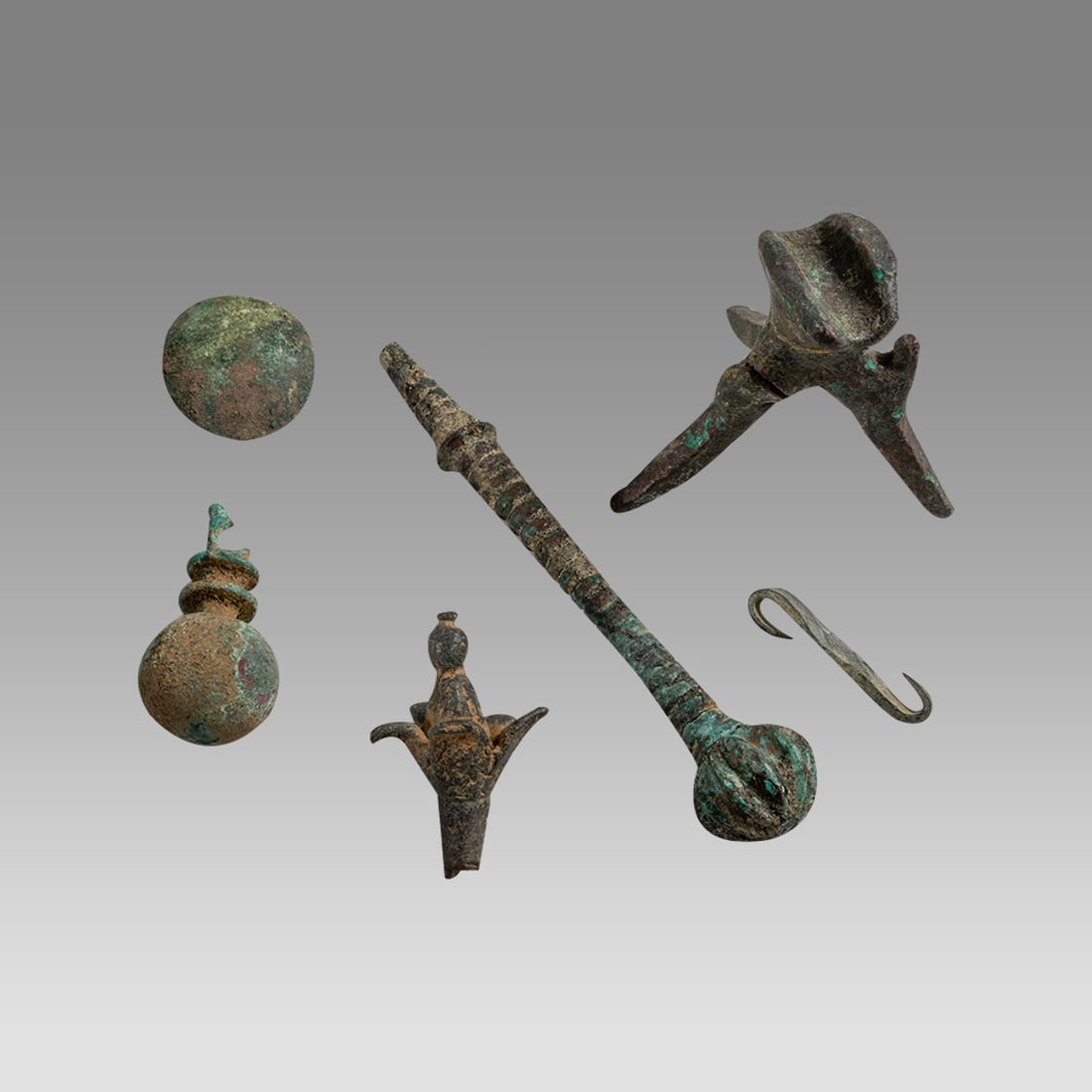 Lot of 6 Ancient Roman Bronze Ornaments, Misc c.2nd century AD. (1 of 2)