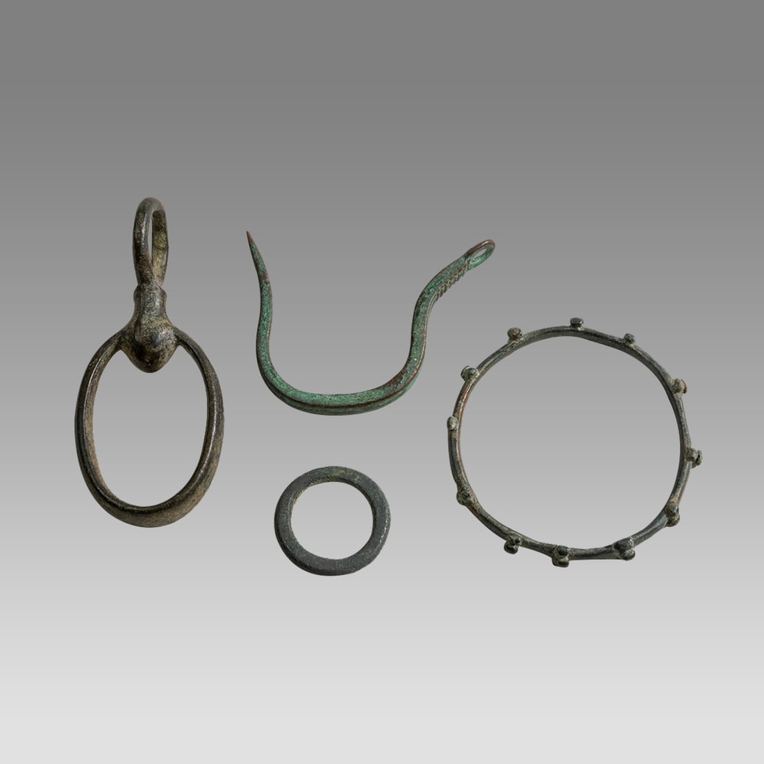 Lot of 4 Ancient Roman Bronze Bracelet, Misc lot c.2nd-4th century AD. (1 of 2)