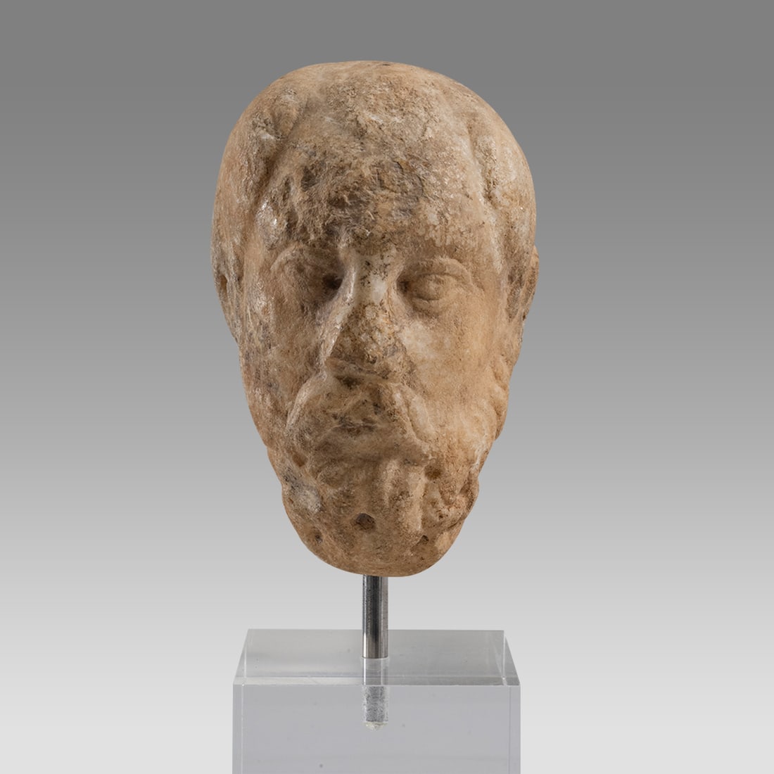 Ancient Roman Marble Head Of Bearded Man c.1st-2nd century AD. (1 of 4)