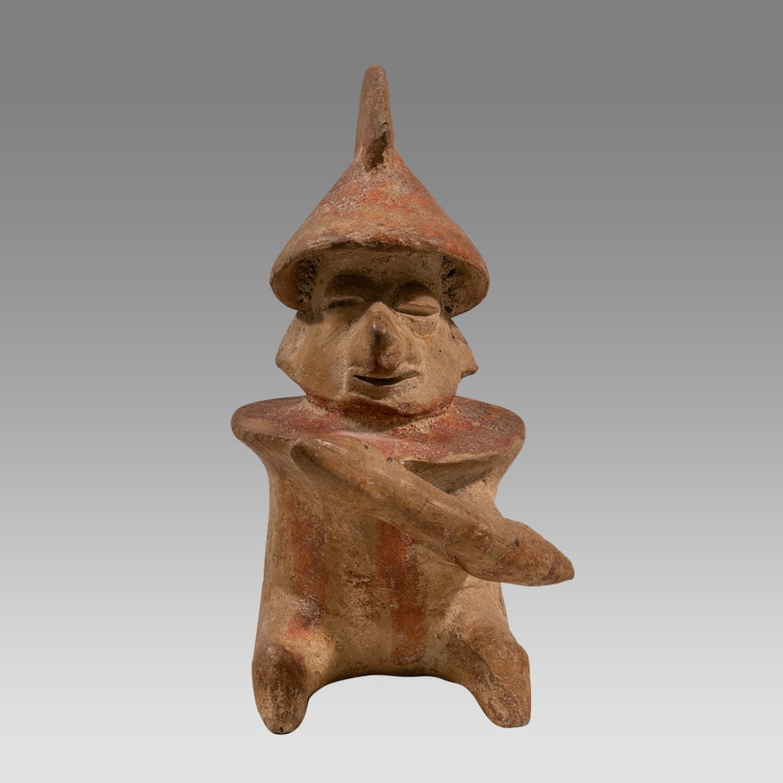 Ancient Pre-Columbian, Jalisco Pottery Barrel Carassis Warrior, Aneca-Azatham style, ca.100 BCE to (1 of 5)