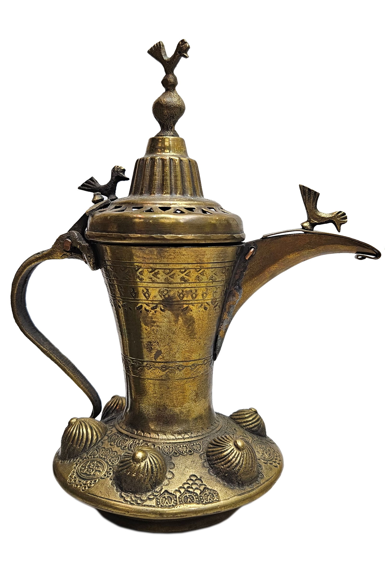 Antique Middle eastern Copper Coffee Pot, Dallah. Signed. (1 of 3)