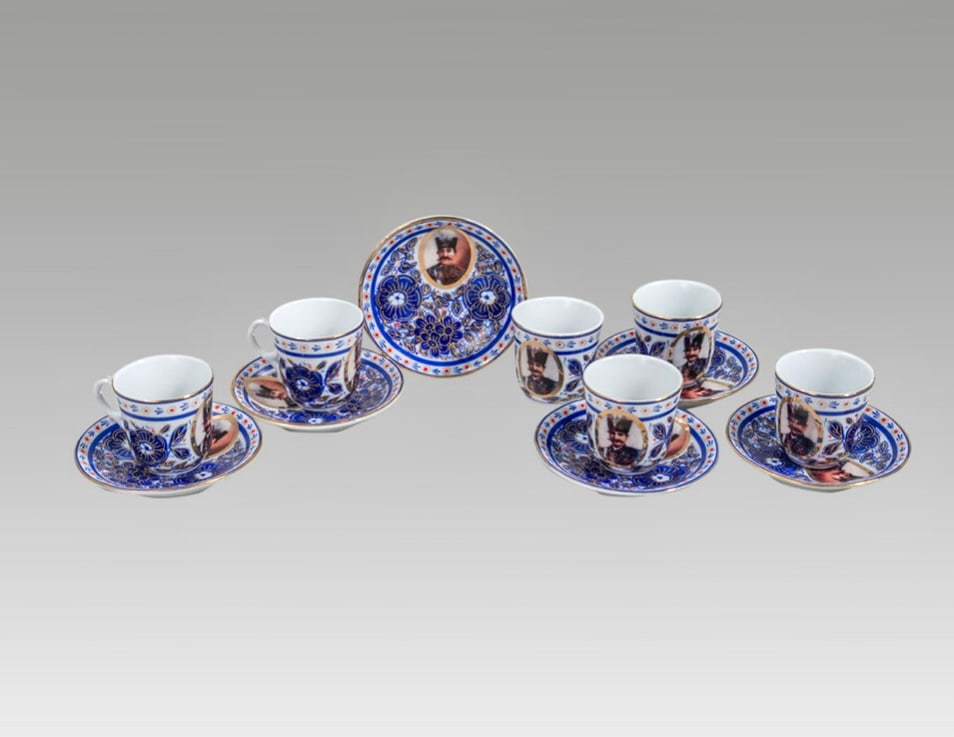 Set of Russian Gardner cup and saucers Qajar Persian Market (1 of 3)