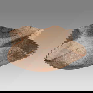 Ancient Holy Land Four Spouted Oil Lamp Middle Bronze Age c.2055-1650 BC.: Ancient Holy Land Four Spouted Oil Lamp Middle Bronze Age c.2055-1650 BC. Size 4 3/4 inches length, 1 7/8 inch high. Rare four spouted clay oil lamp with flat base dating back to the Abrahamic