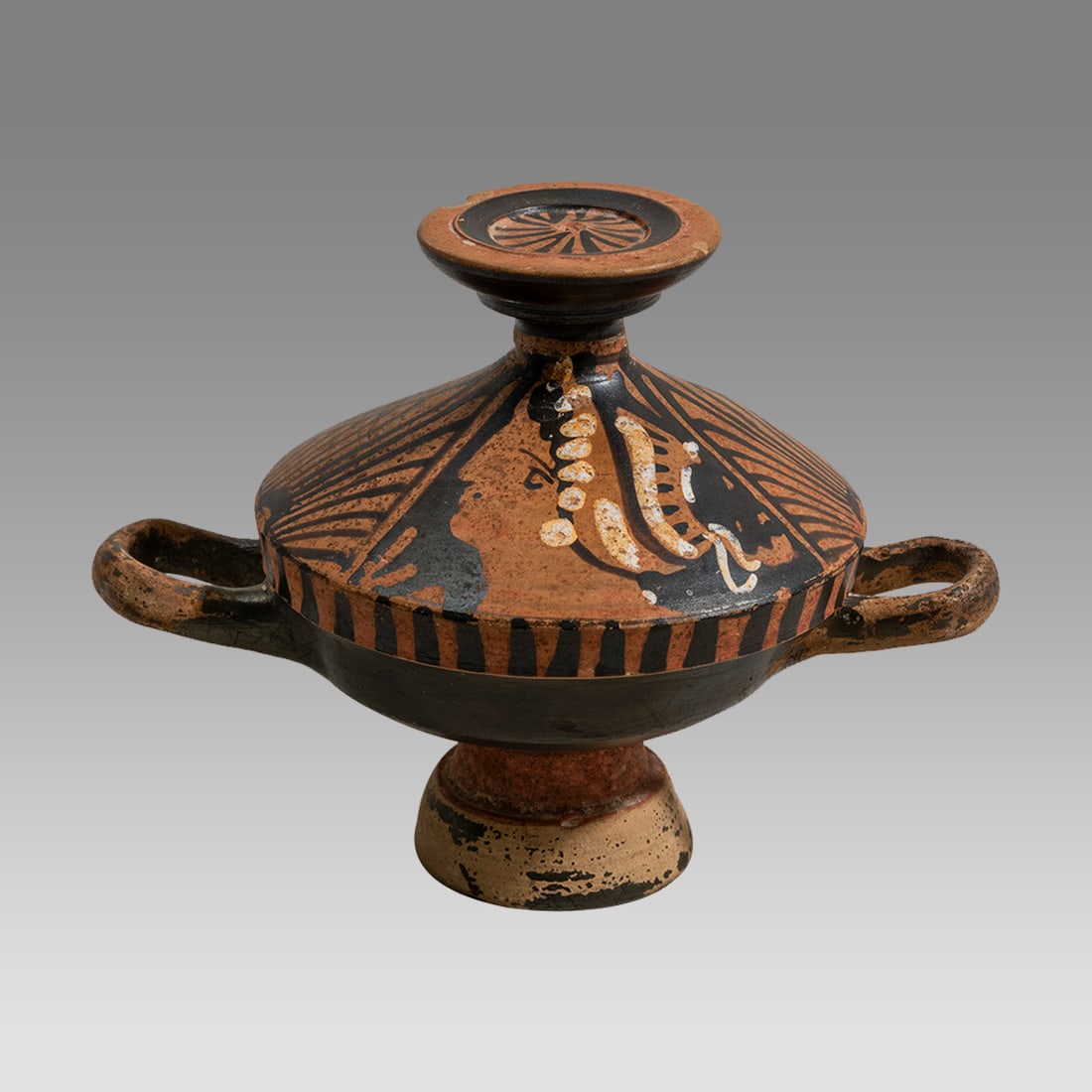 Ancient Apulian Red-Figured Lekanis circa 4th Century B.C. (1 of 3)