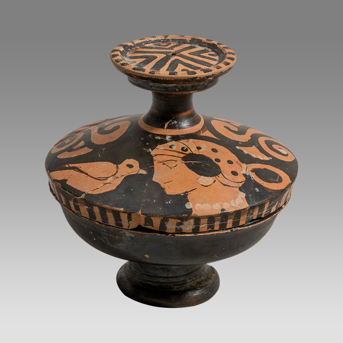 Ancient Apulian Red-Figured Lekanis With Bird circa 4th Century B.C. (1 of 3)