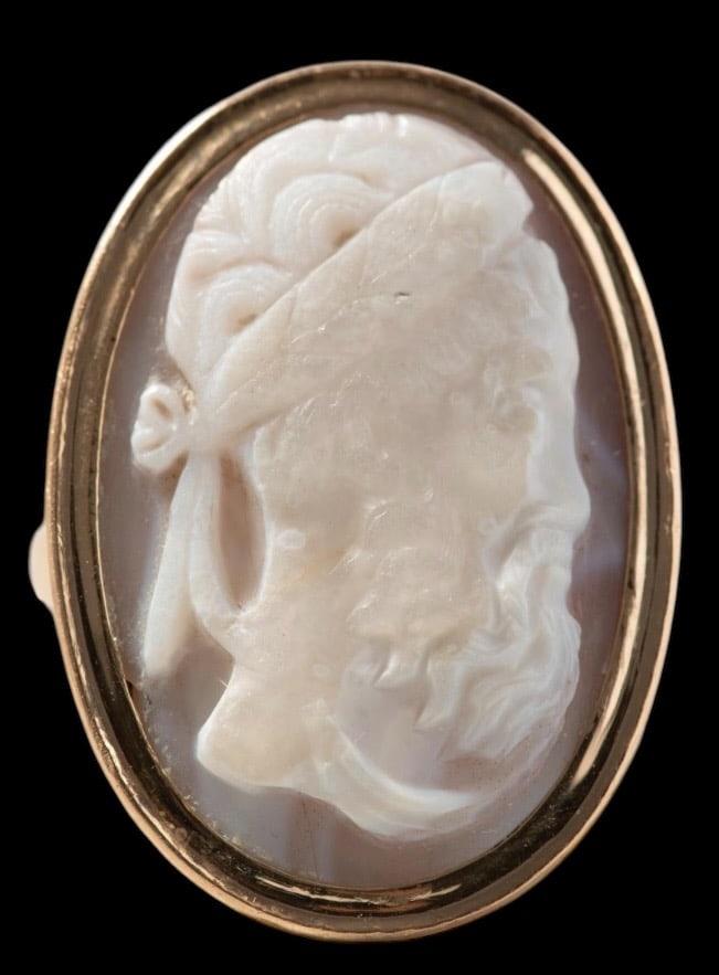 Neoclassical Cameo Stone Set in Gold ring c.19th century. (1 of 1)