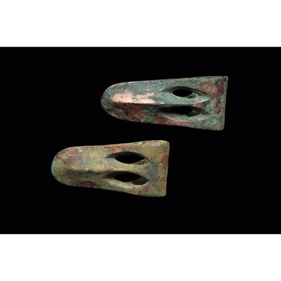 Lot of 2 Ancient Cannanite Duck Bill Bronze Axes Ca. 1950 - 1750 B.C. (1 of 3)