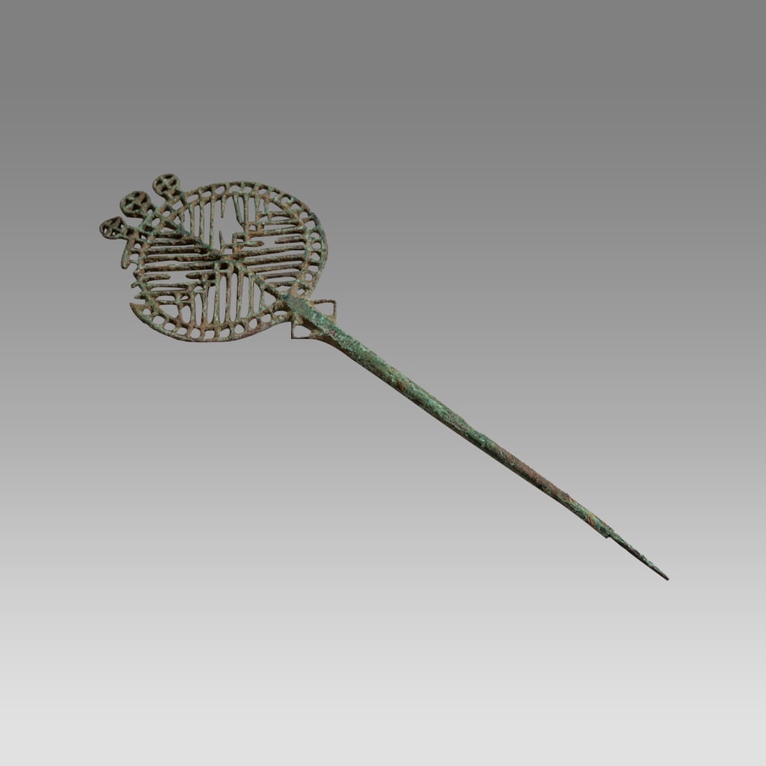 Ancient Near Eastern Highly Decorated Large Bronze Openwork Pin c.1500-2000 BC. (1 of 1)