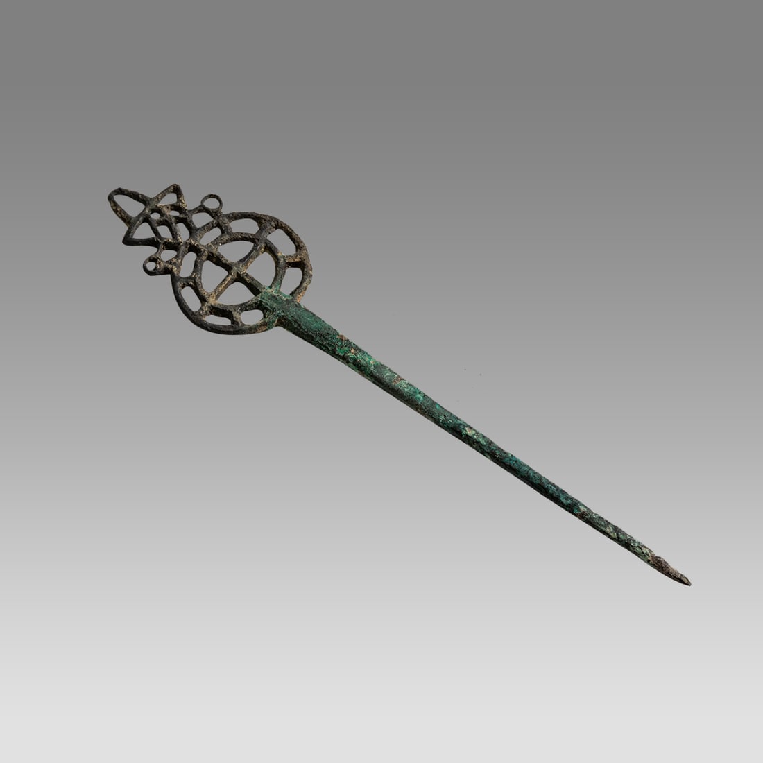 Ancient Near Eastern Highly Decorated Large Bronze Openwork Pin c.1500-2000 BC. (1 of 1)
