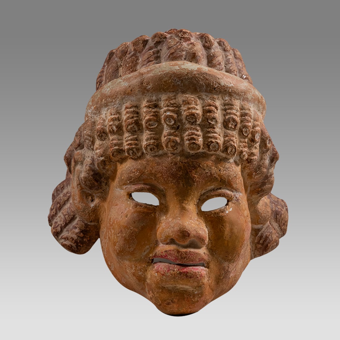Ancient Greek Terracotta Mask c.4th century BC. (1 of 3)