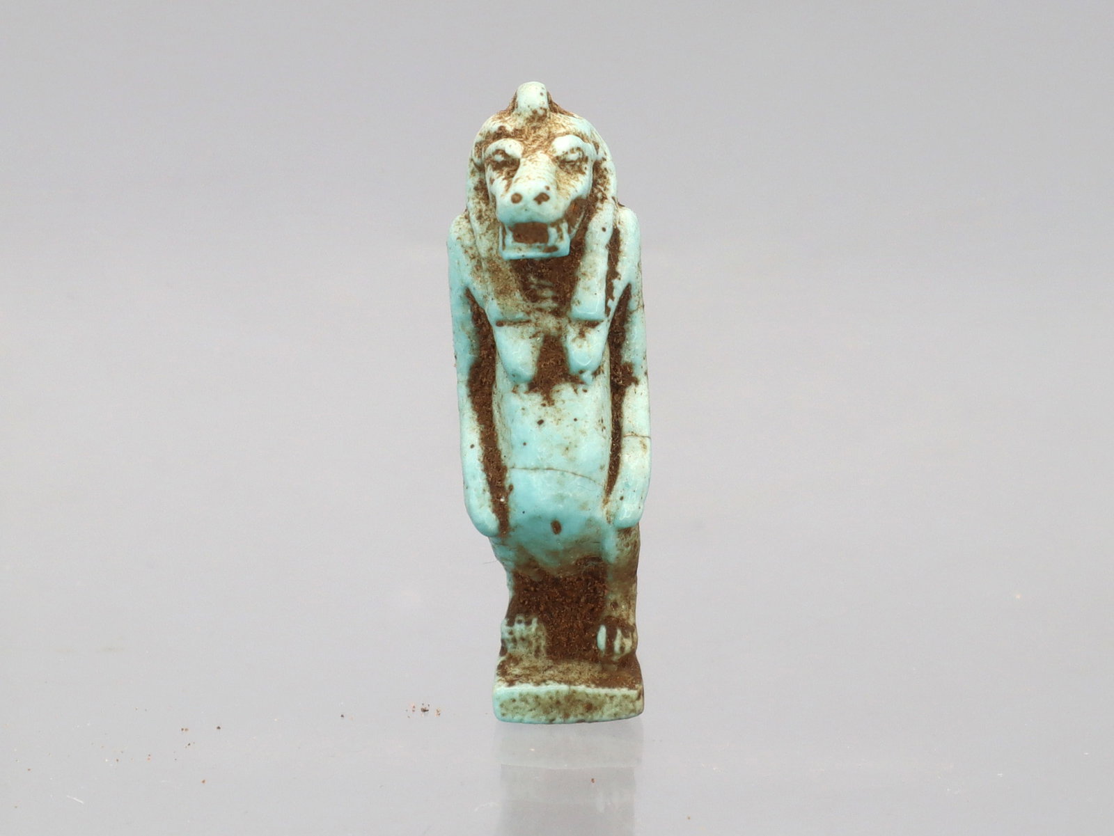 Ancient Egyptian Faience, Hippo Amulet c.300-50 BC.: Ancient Egyptian Faience, Hippo Amulet c.300-50 BC. Size 1 5/8 inches length. Great Looking blue Faience Hippo Amulet with suspension at head. Provenance: Ex Secret Eyes Gallery New York 1970's-1980's