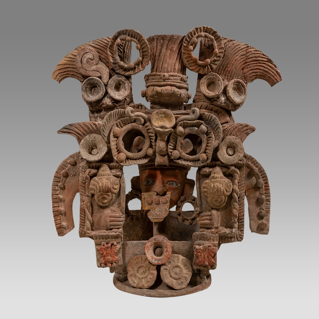 Teotihuacan incensario top. Mexico or Guatemala. c.600-900 AD. (1 of 4)