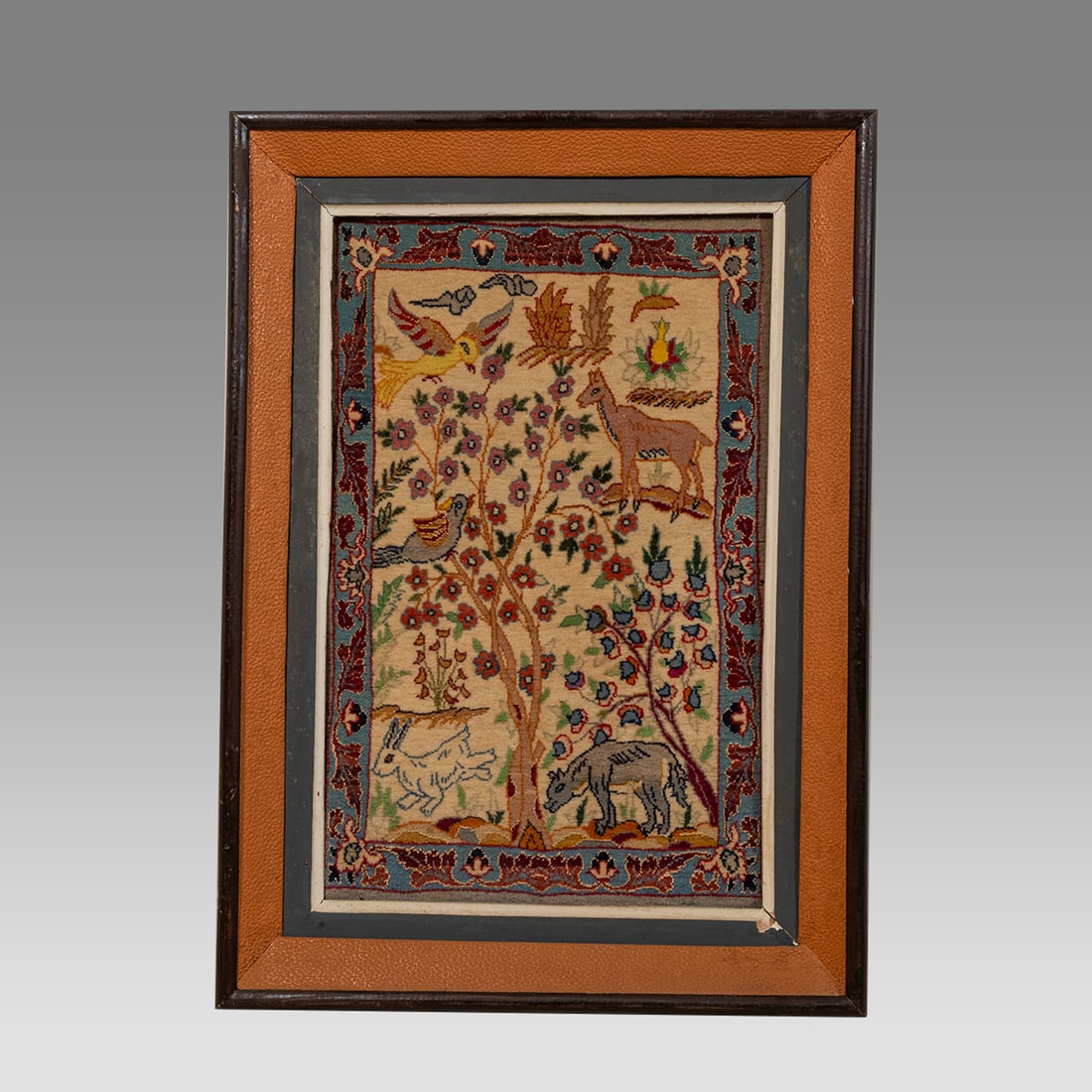 Persian Isfahan Wool Small Carpet in Frame. (1 of 2)