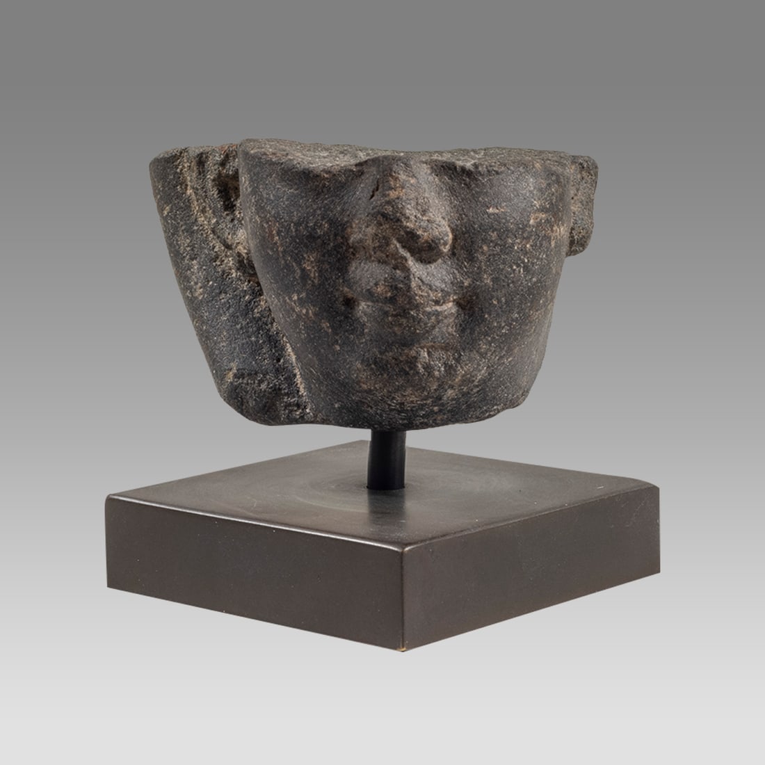 Ancient Egyptian Granit Head Fragment New Kingdom Ca. 19th Dynasty, ca. 1293 - 1185 BCE. (1 of 3)