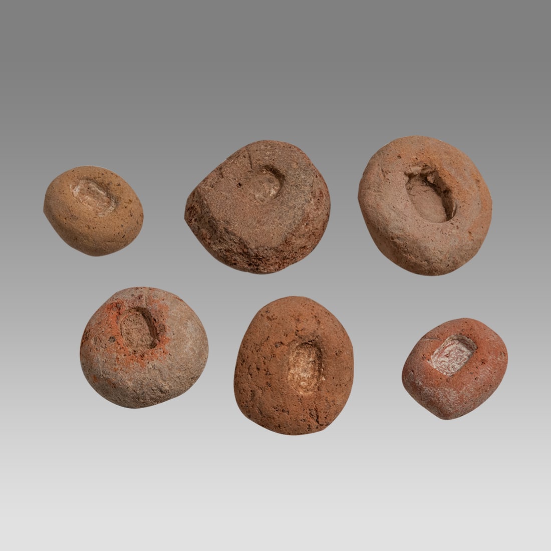 Lot of 6 Ancient Egyptian Terracotta Amarna Amulet Molds c. 1353-1336 BCE. (1 of 2)